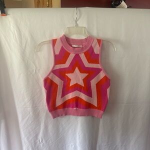 Peppermayo Pink Ribbed Knit Top Size M/L